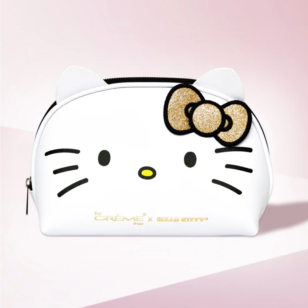 Limited Edition Gold The Crème Shop x Hello Kitty Cosmetic Bag NWT